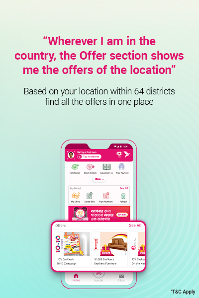bkash app feature - mobile